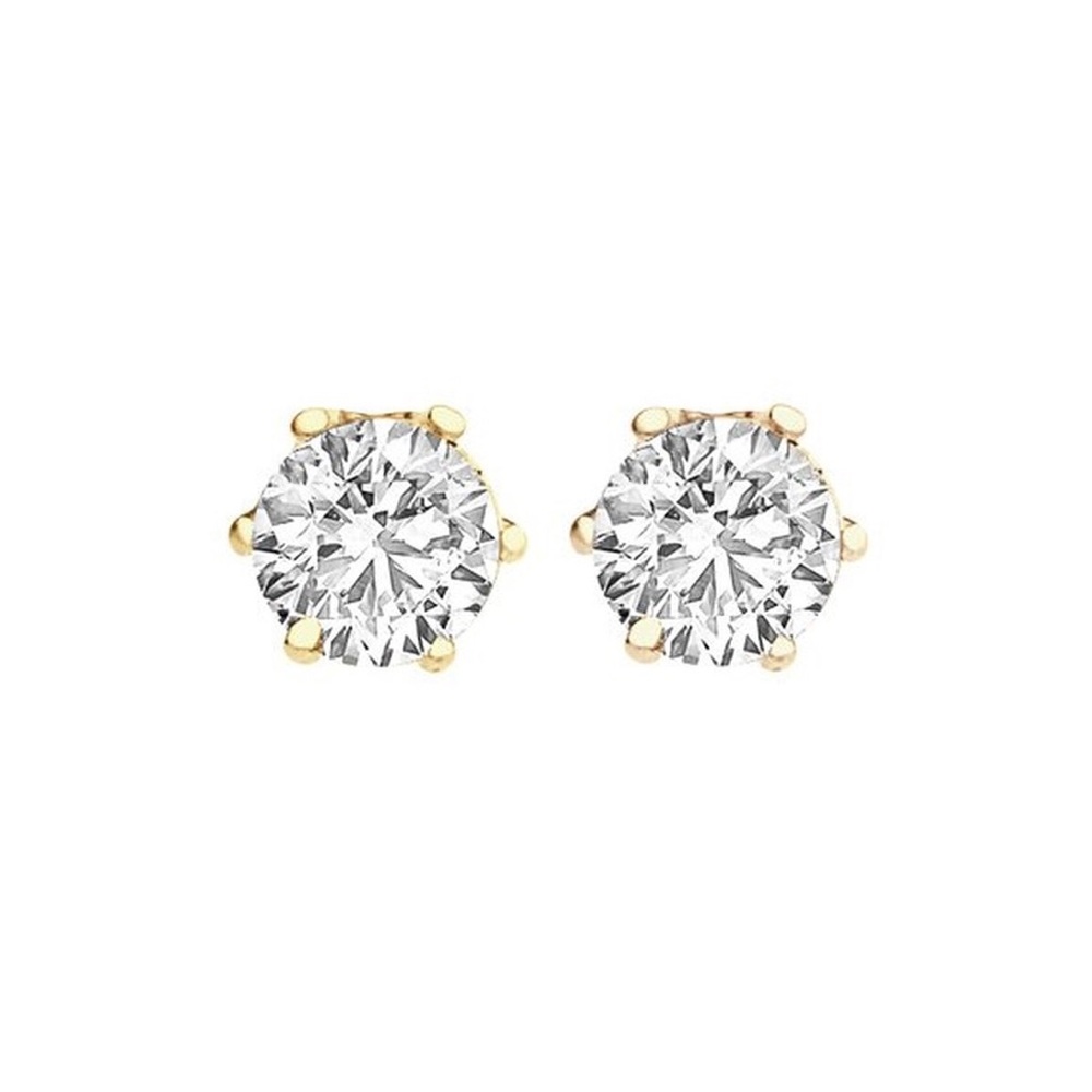 Swarovski Crystal Clear 2 CTW Stud Earrings Gold